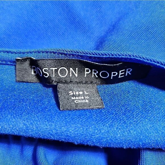 BOSTON PROPER Blue Sleeveless V-Neck Jumpsuit - Size Large - Picture 7 of 8